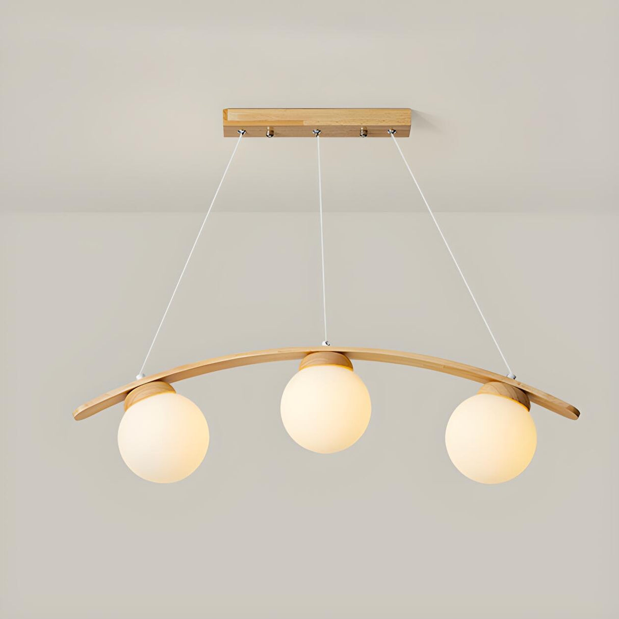 3-Light Modern Arc and Globe Island Pendant Light Image - 10