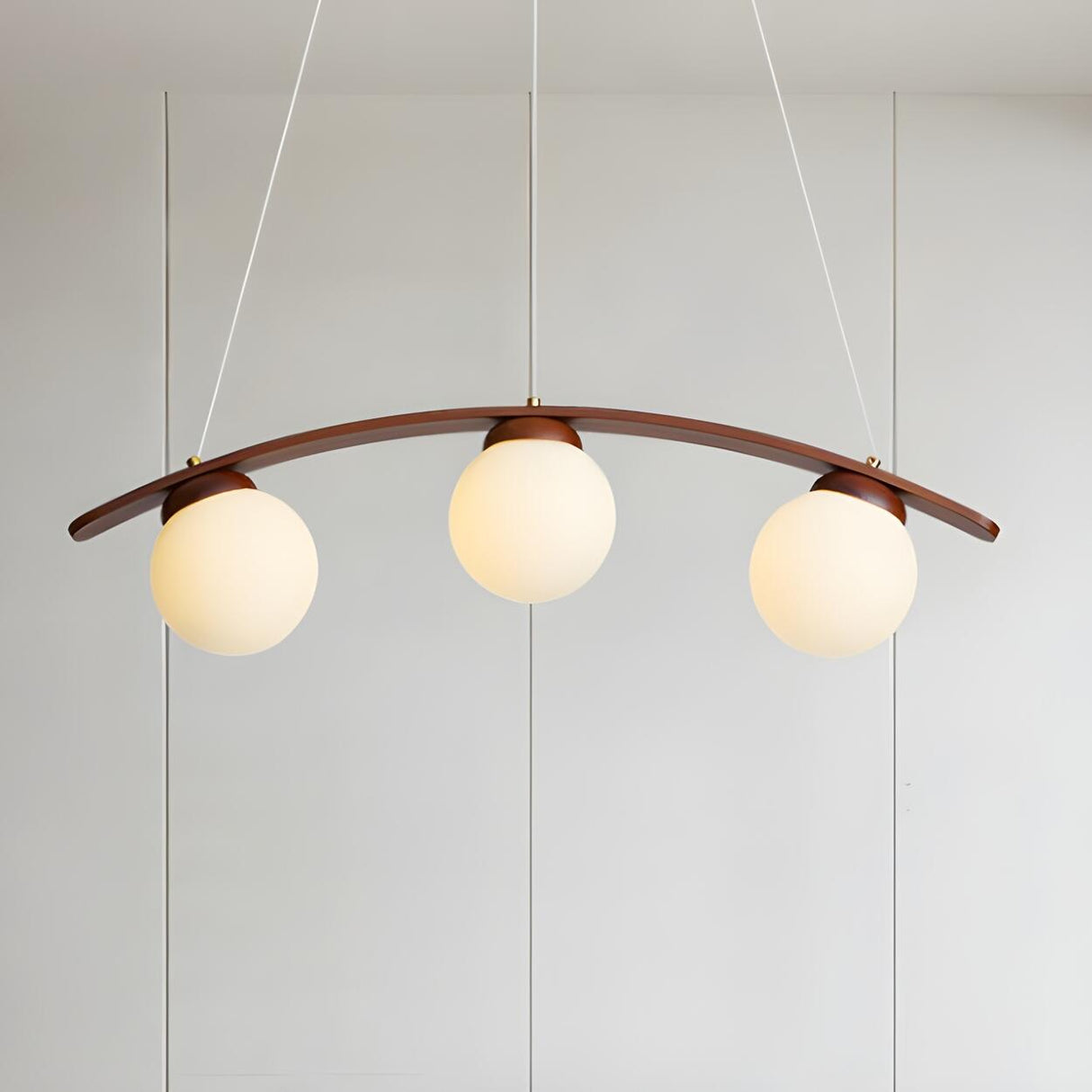 3-Light Modern Arc and Globe Island Pendant Light Image - 14
