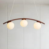 3-Light Modern Arc and Globe Island Pendant Light Image - 14