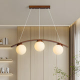 3-Light Modern Arc and Globe Island Pendant Light Image - 3