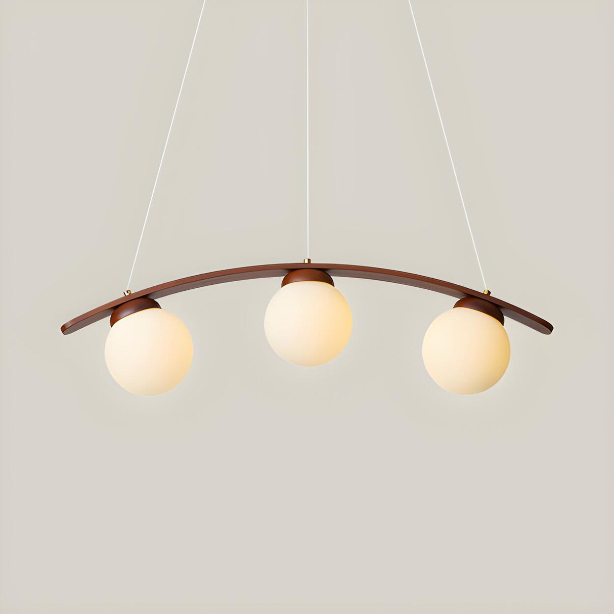 3-Light Modern Arc and Globe Island Pendant Light Image - 5