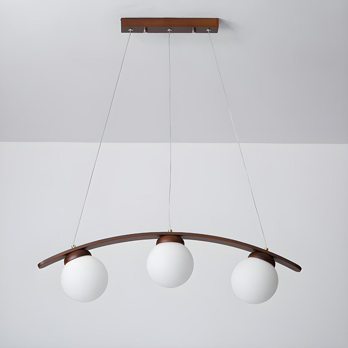 3-Light Modern Arc and Globe Island Pendant Light Image - 6