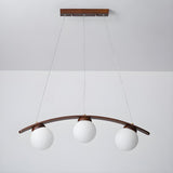 3-Light Modern Arc and Globe Island Pendant Light Image - 6
