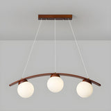 3-Light Modern Arc and Globe Island Pendant Light Image - 7