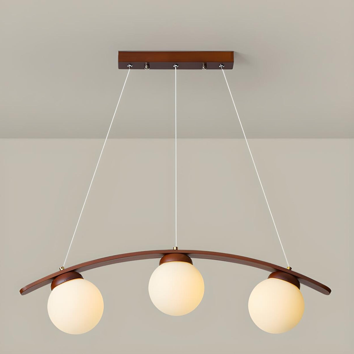 3-Light Modern Arc and Globe Island Pendant Light Image - 8