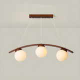 3-Light Modern Arc and Globe Island Pendant Light Image - 9