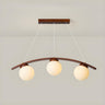 3-Light Modern Arc and Globe Island Pendant Light Image - 9