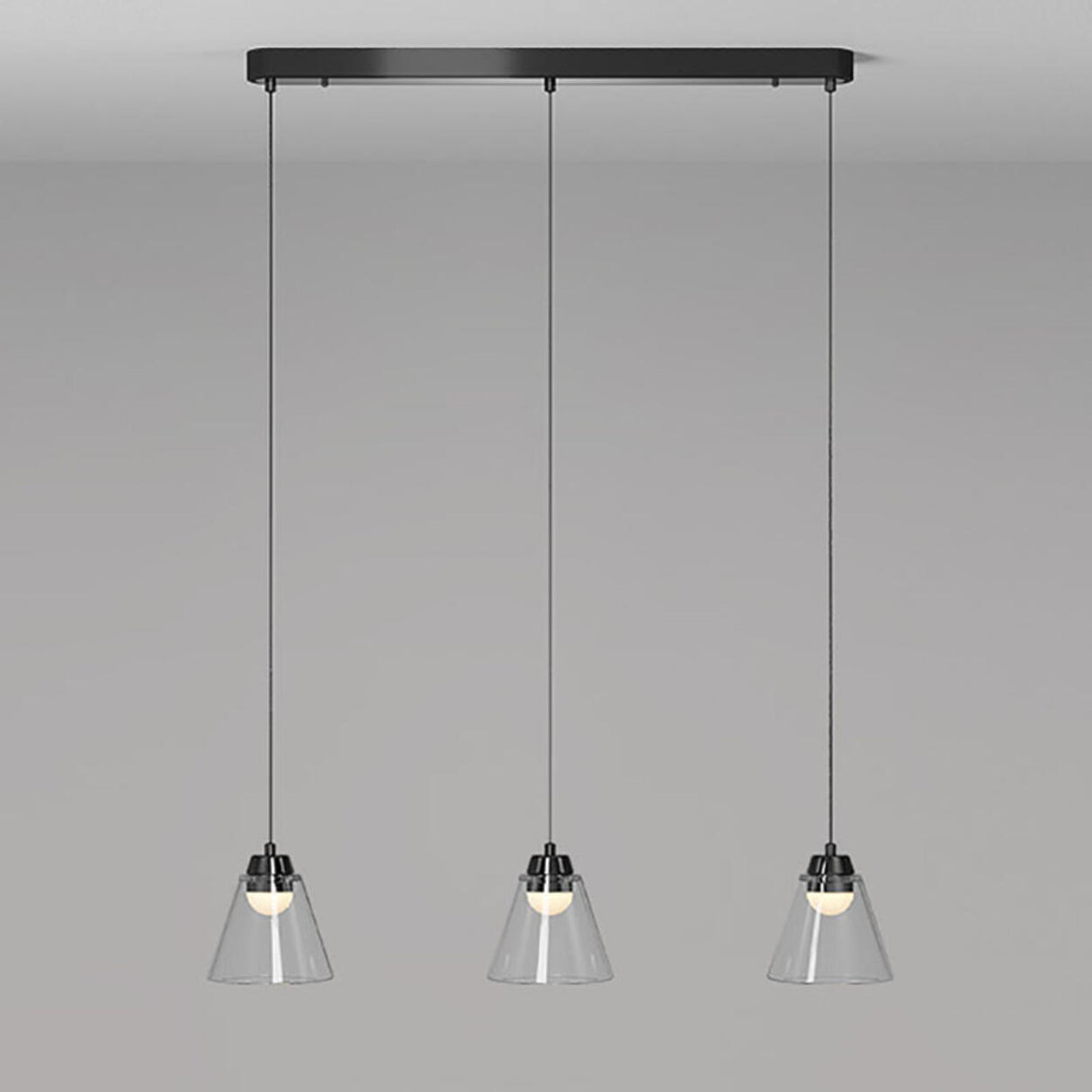 3-Light Modern Black Globe Island Pendant Light Image - 10