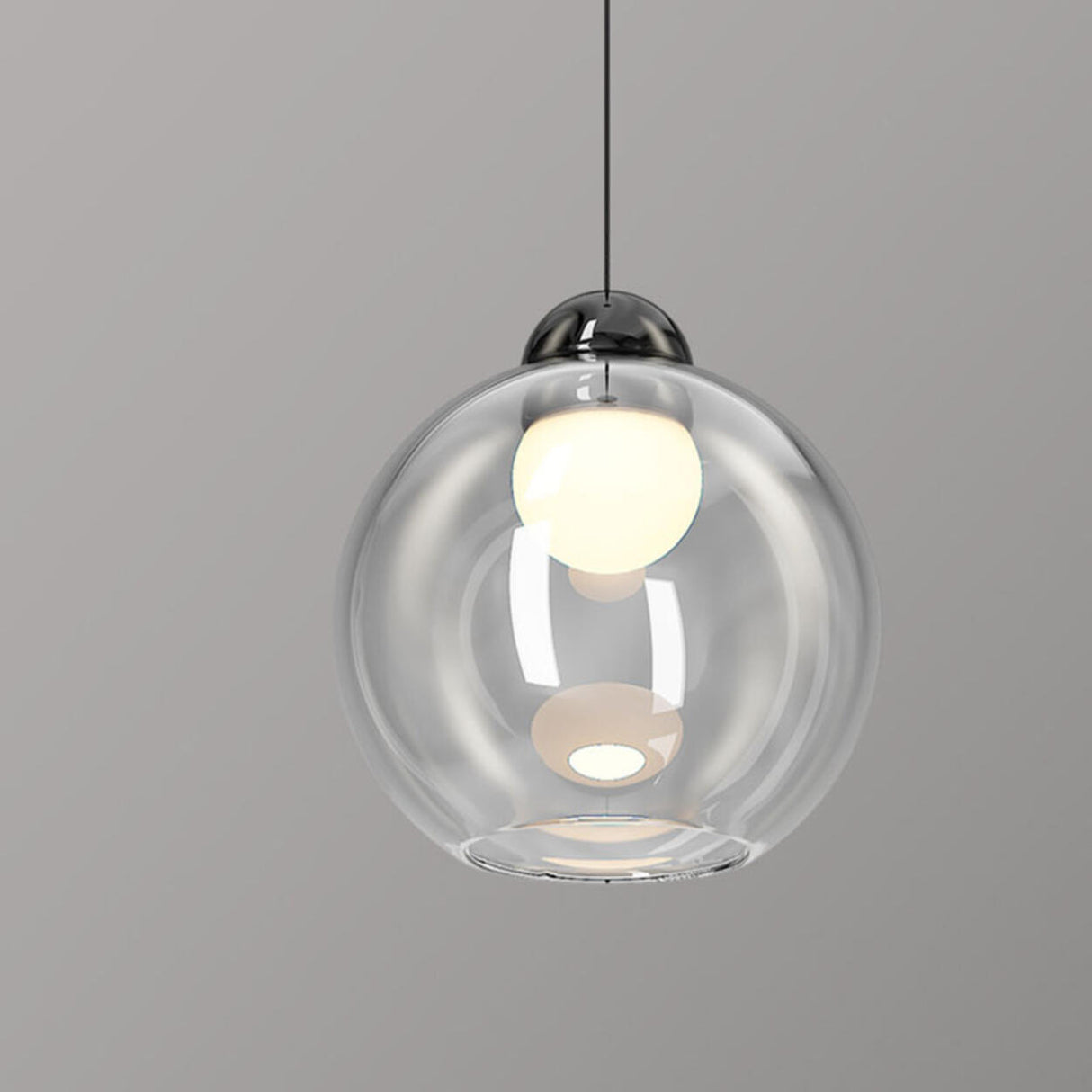 3-Light Modern Black Globe Island Pendant Light Image - 13