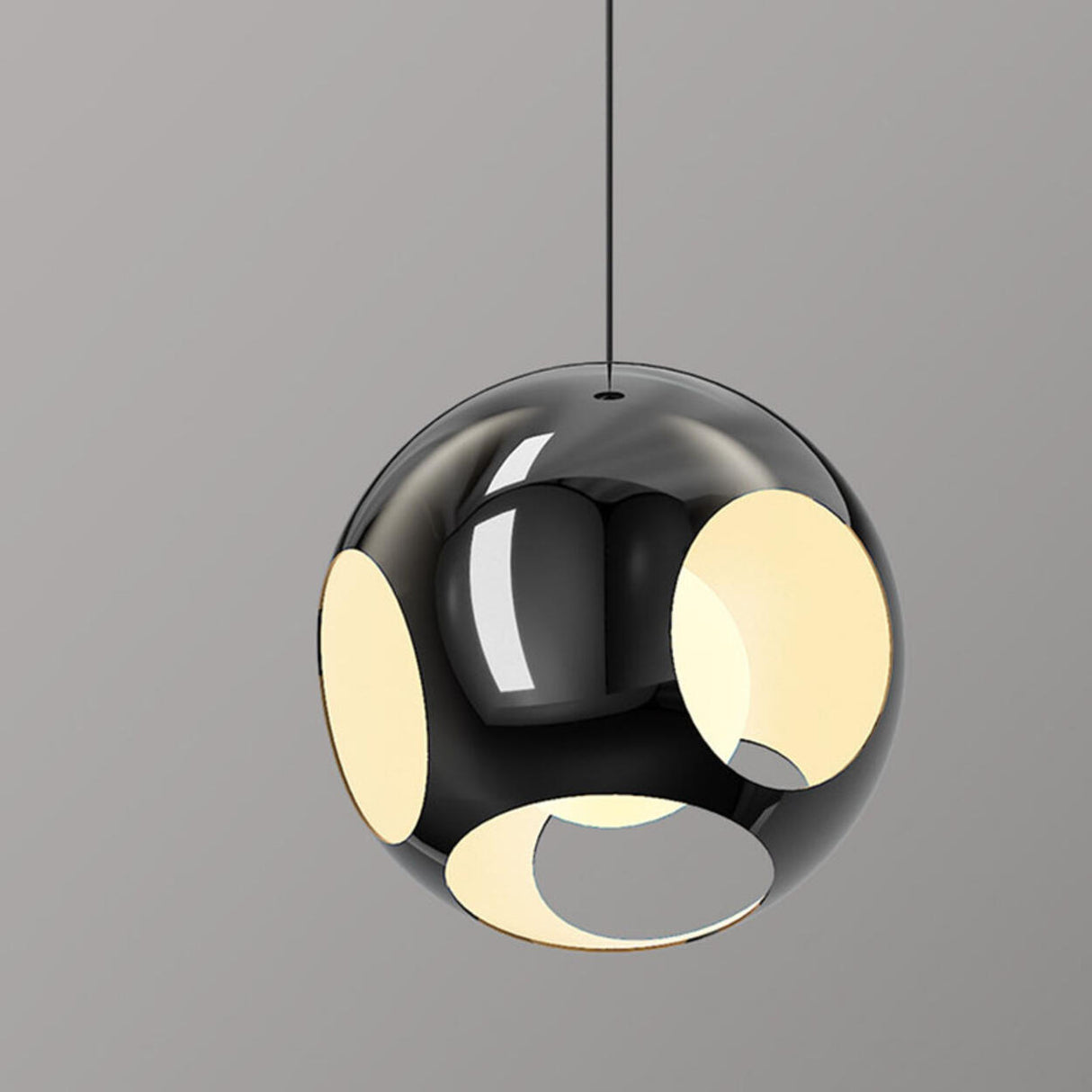 3-Light Modern Black Globe Island Pendant Light Image - 16