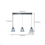3-Light Modern Black Globe Island Pendant Light #size