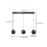 3-Light Modern Black Globe Island Pendant Light Image - 19