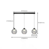 3-Light Modern Black Globe Island Pendant Light Image - 21