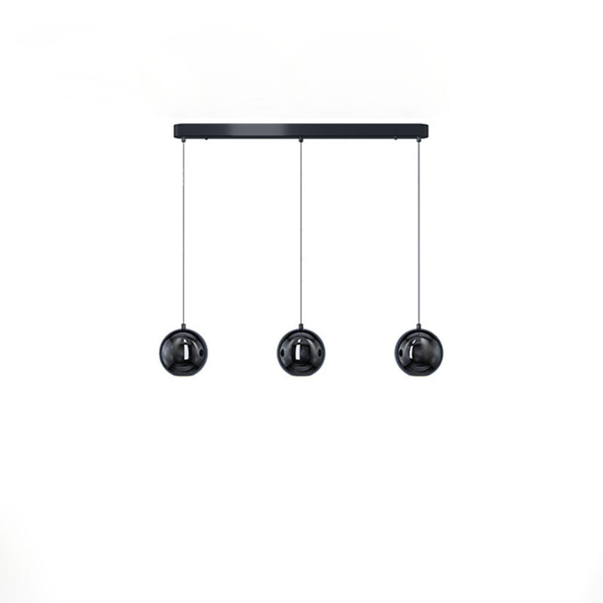 3-Light Modern Black Globe Island Pendant Light Image - 5