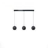 3-Light Modern Black Globe Island Pendant Light Image - 5