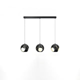 3-Light Modern Black Globe Island Pendant Light Image - 7