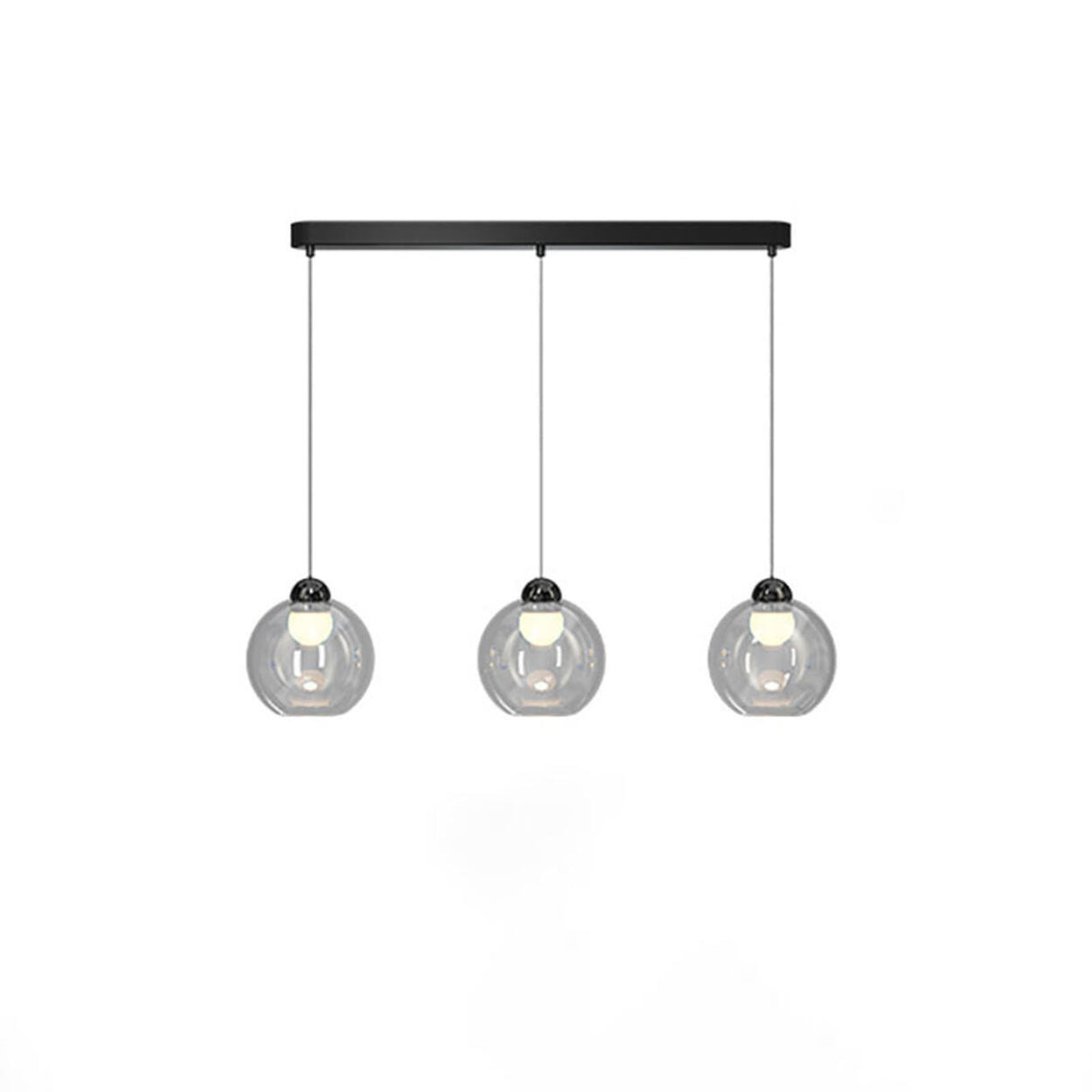 3-Light Modern Black Globe Island Pendant Light Image - 8
