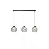 3-Light Modern Black Globe Island Pendant Light Image - 8