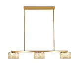 3-Light Modern Clear Cylinder Adjustable Island Light Image - 5