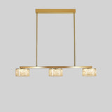 3-Light Modern Clear Cylinder Adjustable Island Light Image - 6