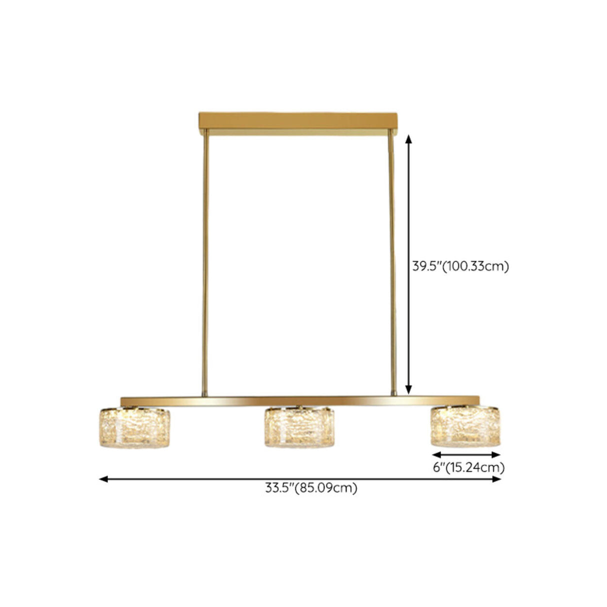 3-Light Modern Clear Cylinder Adjustable Island Light 