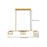 3-Light Modern Clear Cylinder Adjustable Island Light #size