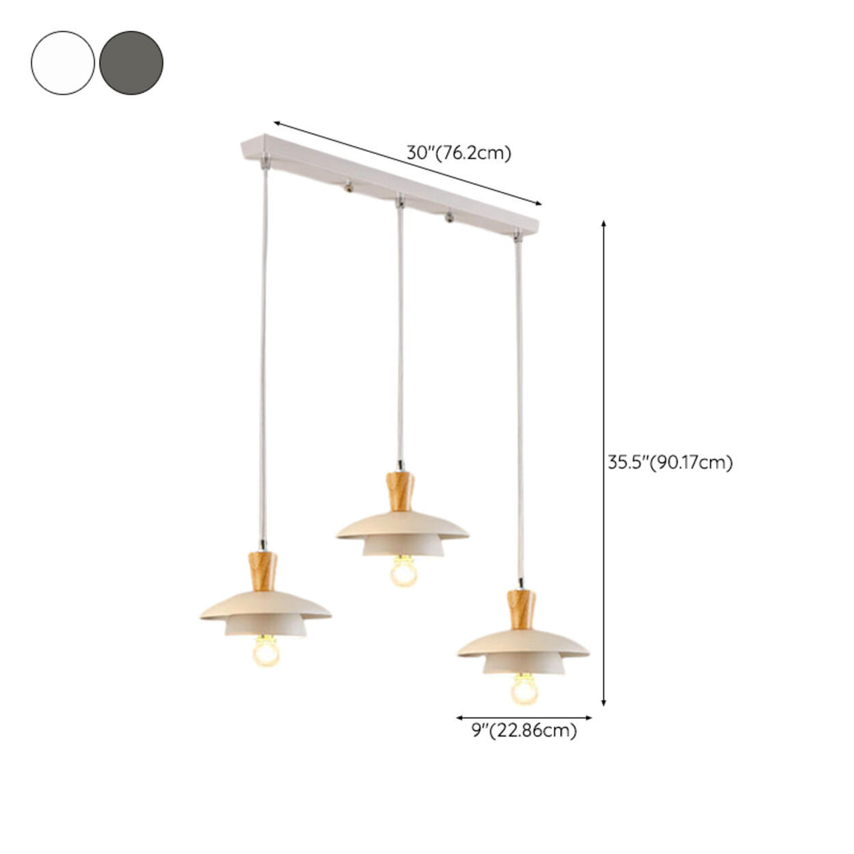 3-Light Modern Colorful Saucer Island Pendant Light 