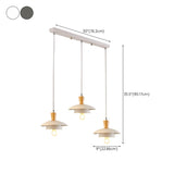 3-Light Modern Colorful Saucer Island Pendant Light #size