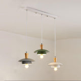 3-Light Modern Colorful Saucer Island Pendant Light Image - 3