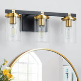 3-Light Modern Cylinder Glass Vanity Light Fixture Image - 1