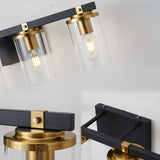 3-Light Modern Cylinder Glass Vanity Light Fixture Image - 6
