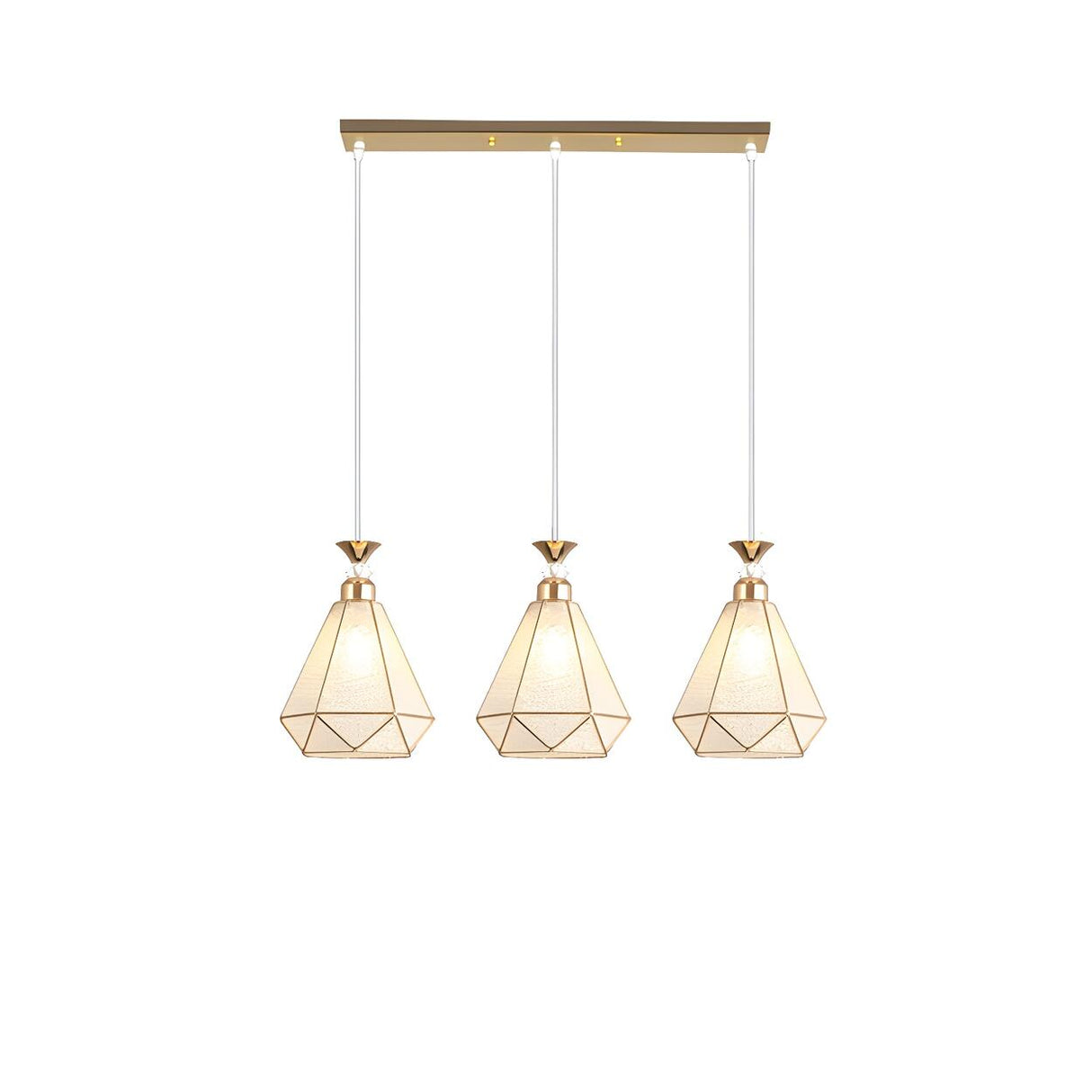 3-Light Modern Diamond Adjustable Pendant Island Light Image - 6