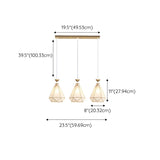3-Light Modern Diamond Adjustable Pendant Island Light #size