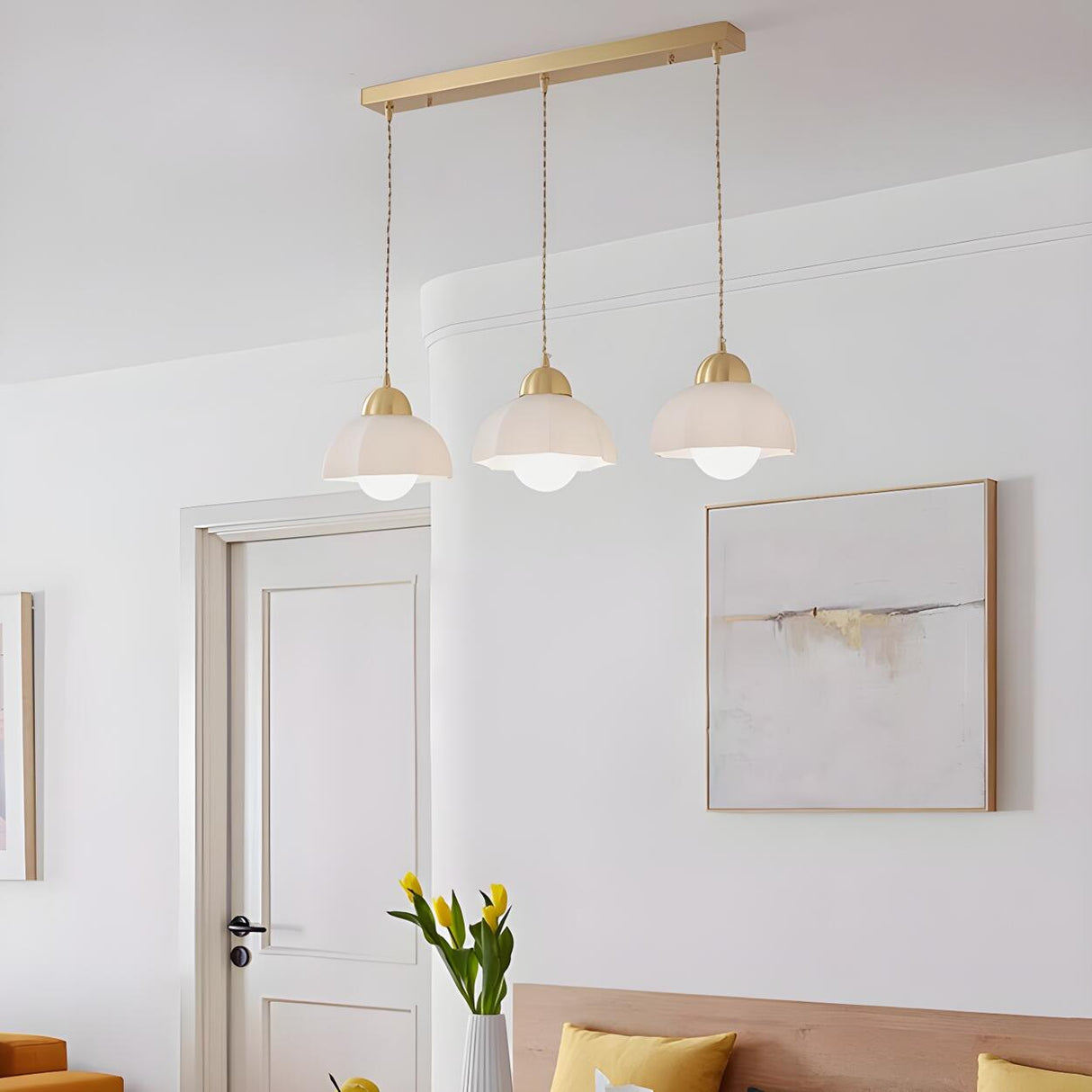 3-Light Modern Dome Adjustable Island Hanging Light Image - 1