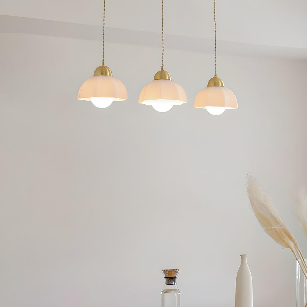 3-Light Modern Dome Adjustable Island Hanging Light Image - 3