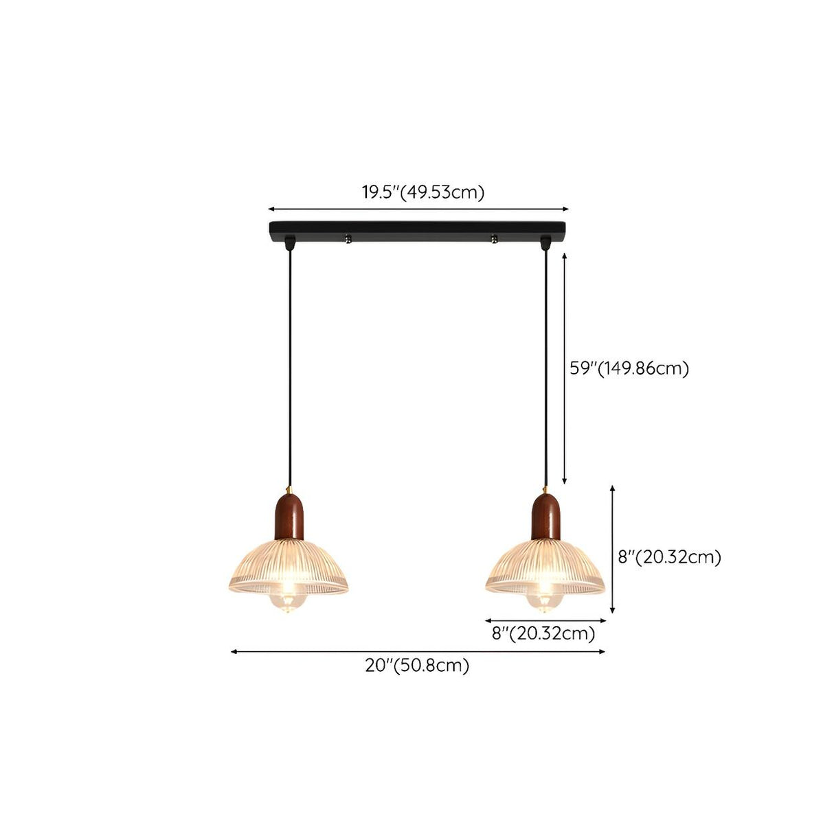 3-Light Modern Dome Clear Glass Island Pendant Light 
