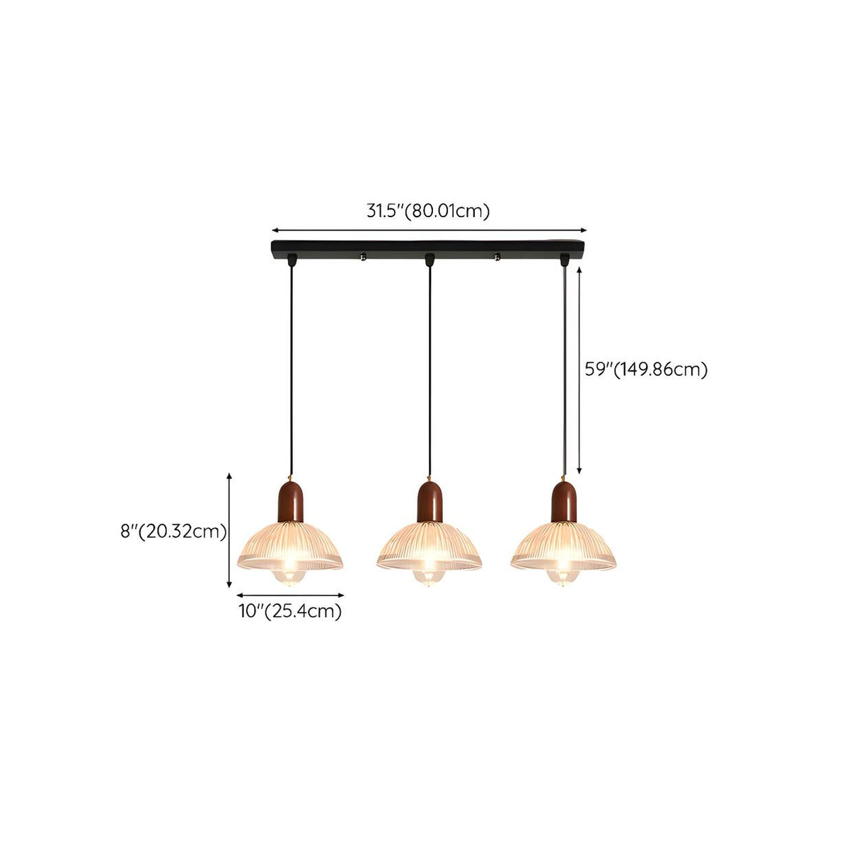 3-Light Modern Dome Clear Glass Island Pendant Light Image - 14