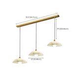 3-Light Modern Dome Stone Gold Island Pendant Light #size