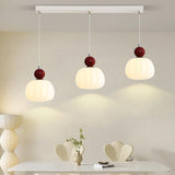 3-Light Modern Flower Red Accent Island Pendant Light Image - 6
