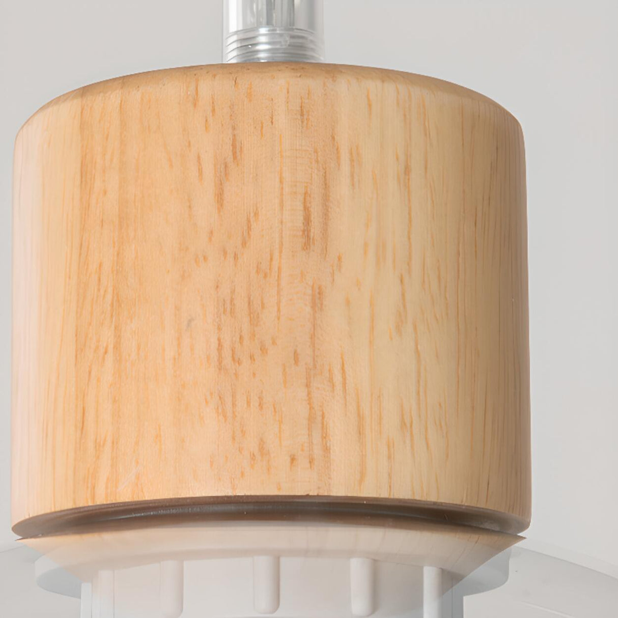 3-Light Modern Glass Dome Wood Island Ceiling Light Image - 9