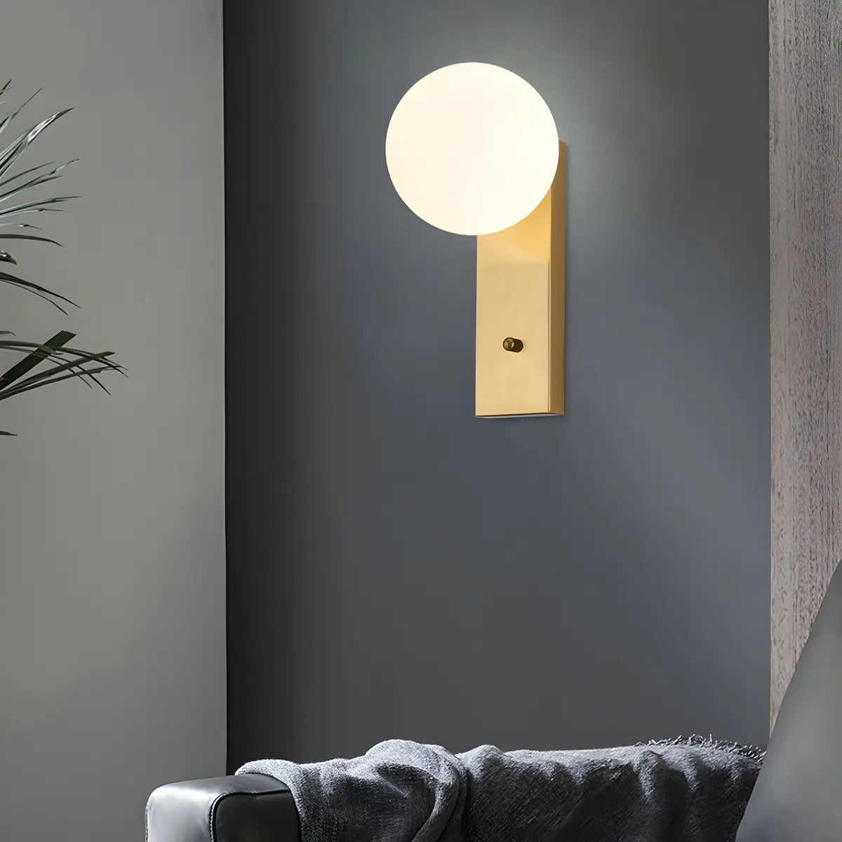 3-Light Modern Gold Globe Metal Wall Light Fixture Image - 4