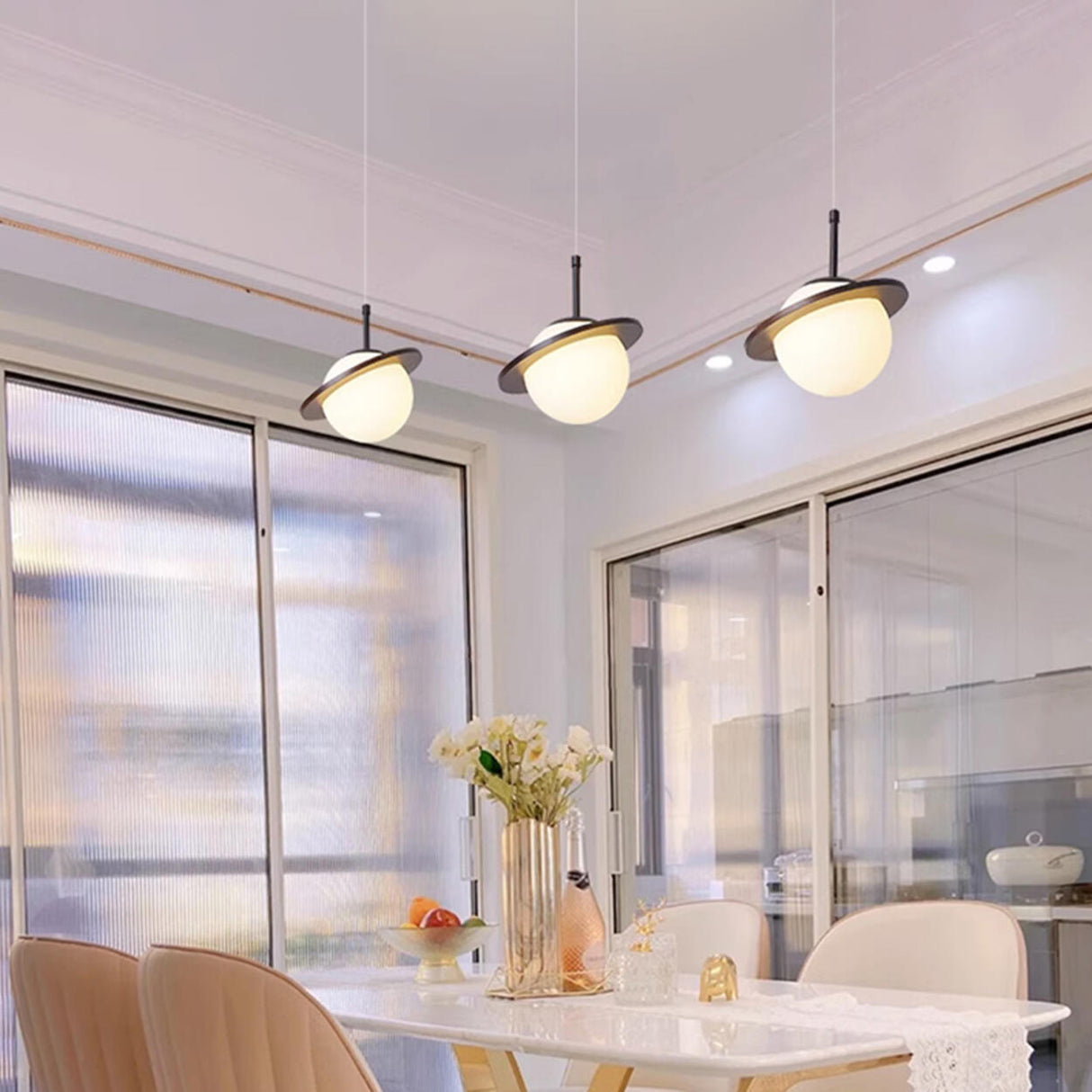 3-Light Modern Planet Adjustable Island Pendant Light Image - 13
