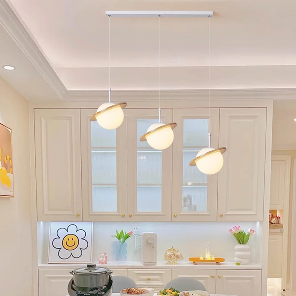 3-Light Modern Planet Adjustable Island Pendant Light Image - 6