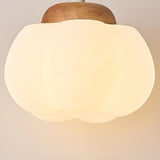 3-Light Modern Pumpkin Wood Island Light Fixtures Image - 4
