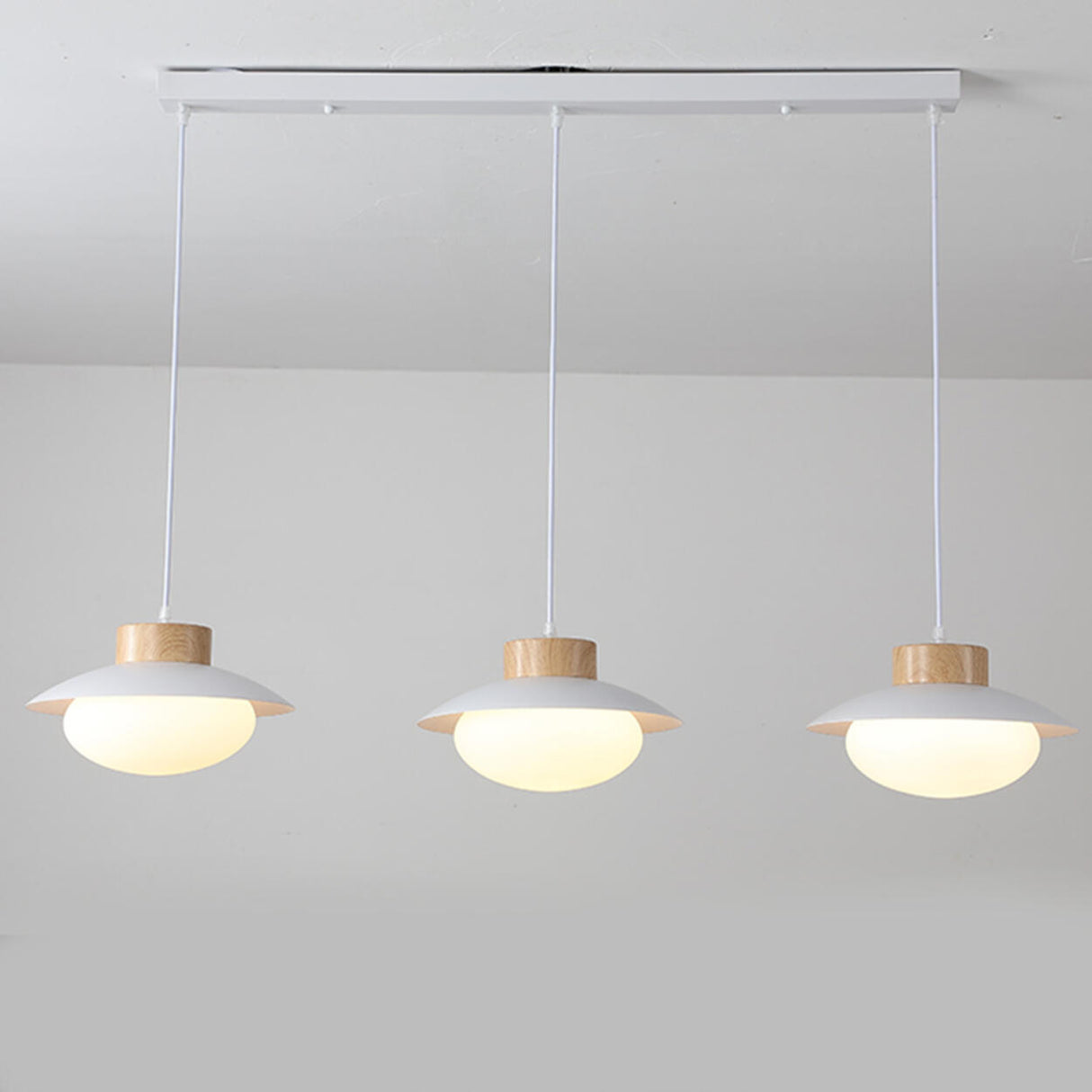 3-Light Modern Saucer Adjustable Island Pendant Light Image - 2