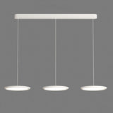 3-Light Modern Sleek Disc LED Island Pendant Light Image - 5