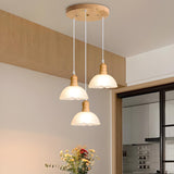 3-Light Modern White Glass Floral Pendant Lighting Image - 1