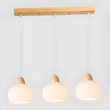 3-Light Modern White Glass Floral Pendant Lighting Image - 3
