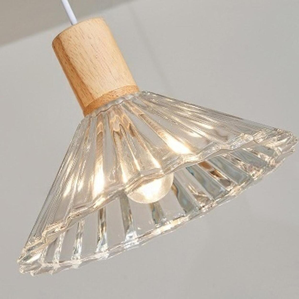 3-Light Modern Wood and Glass Cone LED Island Light Image - 5