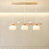 3-Light Modish Bird and Pumpkin Island Pendant Light Image - 1